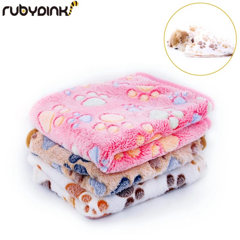 

Pet Soft Pet Blanket Winter Dog Cat Bed Mat Foot Print Warm Sleeping Mattress Small Medium Dogs Cats Coral Fleece Pet Supplies