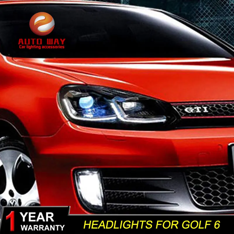 Автомобильный Стайлинг Головной фонарь для VW Golf 6 фары 2009-2012 Golf 6 светодиодный фонарь MK6 MK 6 фара DRL сигнальная лампа Hid Bi Xenon