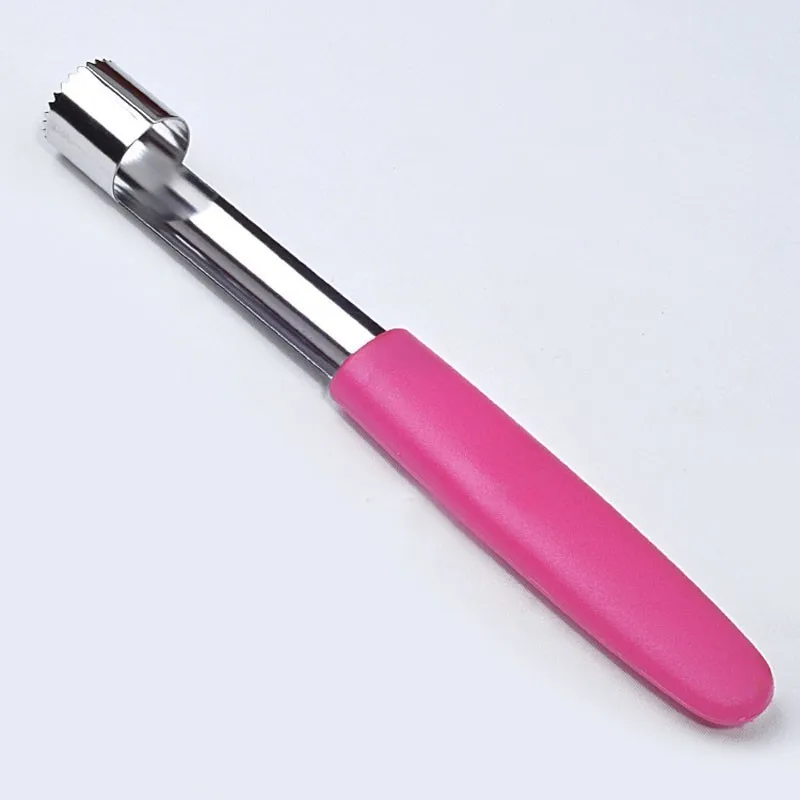 Нержавеющая сталь для фруктов яблок сердцевина груши Pitter функциональное приспособление для удаления косточек легкое вращение Кухонные гаджеты инструмент - Цвет: Pink