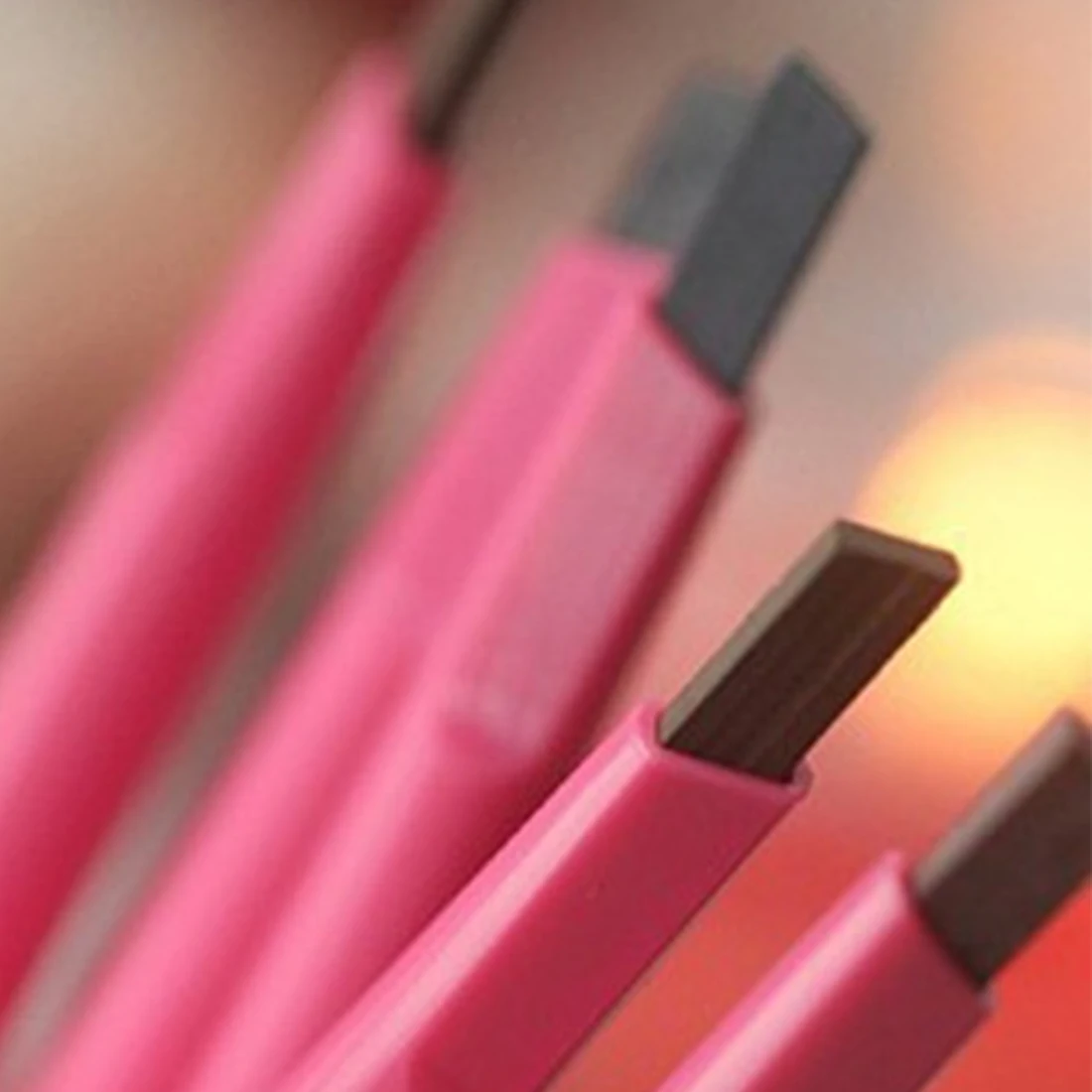 

HOT Multi-color Natural Waterproof Rotating Automatic Eye Brow Pencil Cosmetic Eyebrow Shaping Liner Pen with Stencil