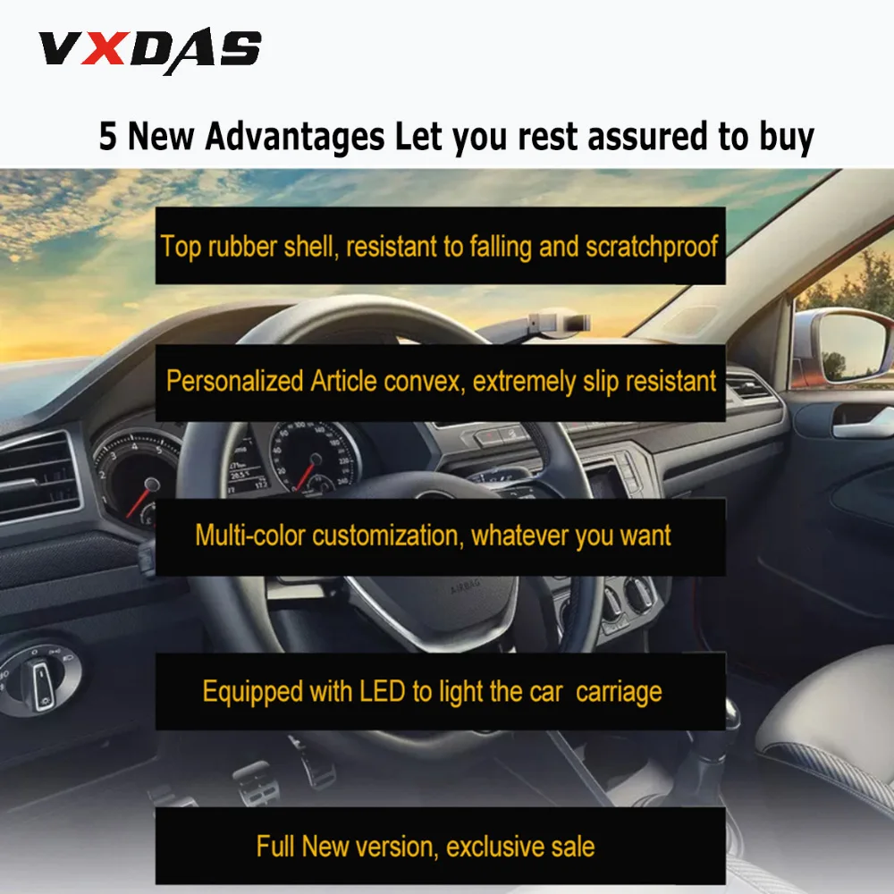 VXDAS ELM327 OBD2 Scanner Bluetooth 4.0 Mini Auto Diagnostic Tool Car Fault Detector Code Reader With LED Flashlight For Android