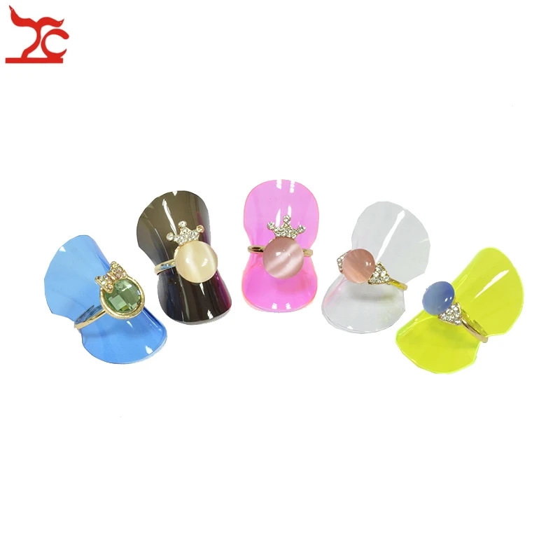 24pcs/Lot Wholesale Plastic Multi Color Jewelry Display Sheet Fashion Ring Holder 38mm Diameter Earring Jewelry Organizer Holder