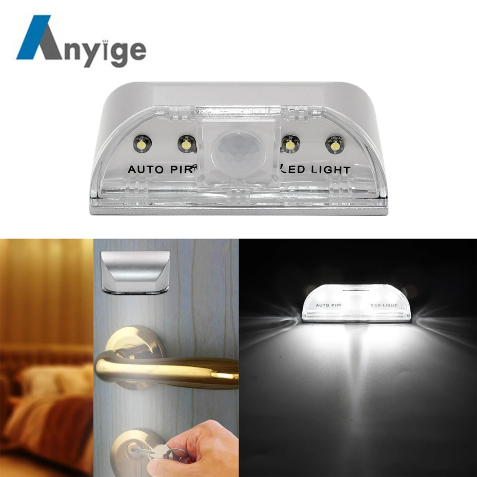

4 LED IR Sensor Light Auto PIR Infrared Home Door Wireless Keyhole Motion Detection security Detection flashlight hot