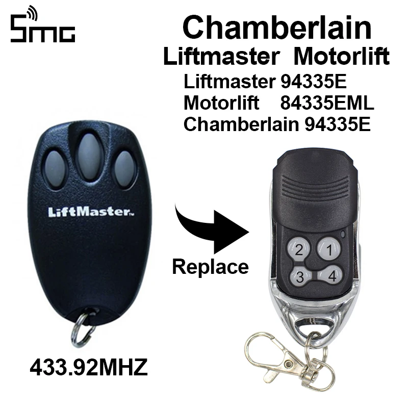 

Liftmaster 94330E 94333E 94335E 94330EWK 1A5639-7 433.92Mhz Garage Door Gate Remote Control Replacement Duplicator rolling code