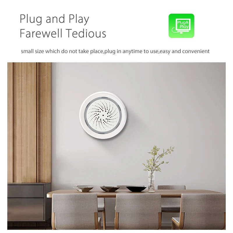 Wireless smart Home security alarm siren sensor for smart life tuya app control