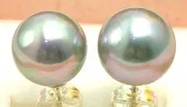 

Great AAA 10MM high luster Perfect Round gray Shell Pearl Earring Stering Silver 925 stud-ear159 Wholesale/retail Free ship