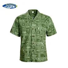 Повседневная мужская рубашка размера плюс с коротким рукавом, мужские пляжные рубашки с принтом, Гавайские рубашки из хлопка A1394