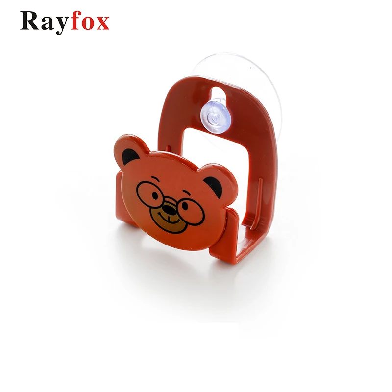 Rayfox кухонные аксессуары мультяшная губка стеллаж для хранения тряпок с присоской домашняя отделка кухни крючок держатель гаджеты принадлежности - Цвет: Brown