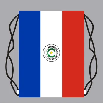 

Drawstring Backpack Bag with Paraguay Flag Small Backpack Printing Customized Logo