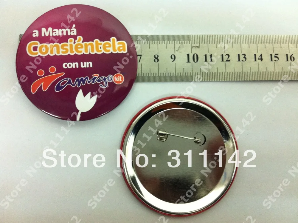Wholesale 6.8 cm diameter promotional Cheap Custom Logo Metal Tin Paper Pin Button Badge | Канцтовары для офиса и дома