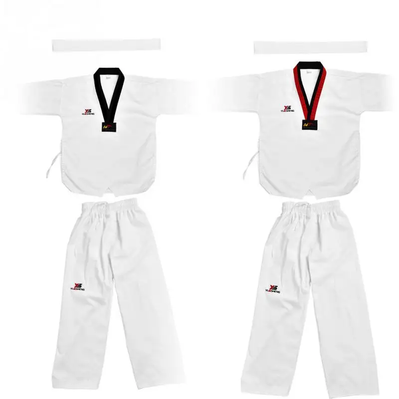 

White Taekwondo Uniform Full Cotton Taekwondo Uniform Sportwear Karate Costume for Adults & Kids Kungfu Martial Arts Suit
