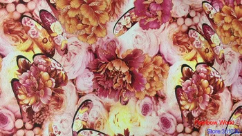

Factory wholesale flower pattern printed Faux PU Leather fabric for DIY sewing sofa table shoes bags bed material(1 yard)