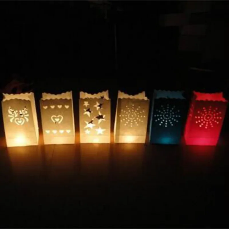 

1PC paper lantern Heart Tea Light Holder Luminaria Paper Lampion Candle Bag Home Wedding Party supplies outdoor Decoration