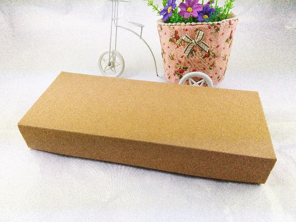 

DIY Handmade Gift boxes 29X12.3X4cm bigger Kraft Paper Gift box Blank Packaging Cardboard Box for Ornaments/Scarf/Tie12PCS/Lot