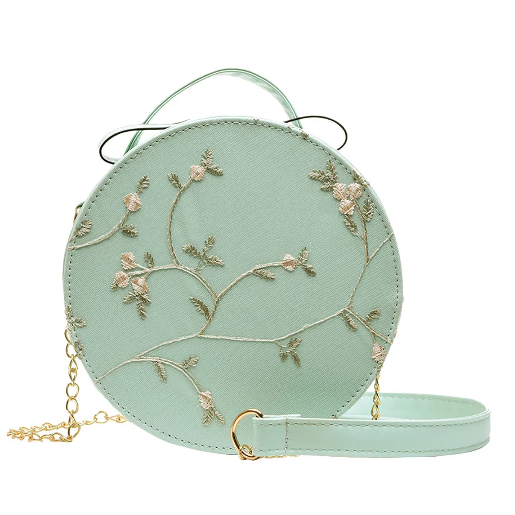 ISHOWTIENDA Женская кружевная свежая сумка через плечо цветная маленькая круглая сумка Роскошные сумки женские сумки дизайнерские# g50 - Цвет: Зеленый