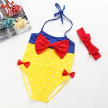 Купальник для маленькой принцессы для девочек, Цельный купальник в горошек для маленьких девочек, вечерние Купальники для маленьких девочек