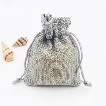 

Random Mixed 100pcs 7x9cm Jute Drawstring Bags Pouches Jewelry Gift Bags Small Cloth Earring Packing Pouch Wedding Jute Gift Bag