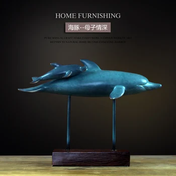 

Blue Creative resin dolphin statue office home decor crafts room decoration objects vintage study parlor resin animal figurines