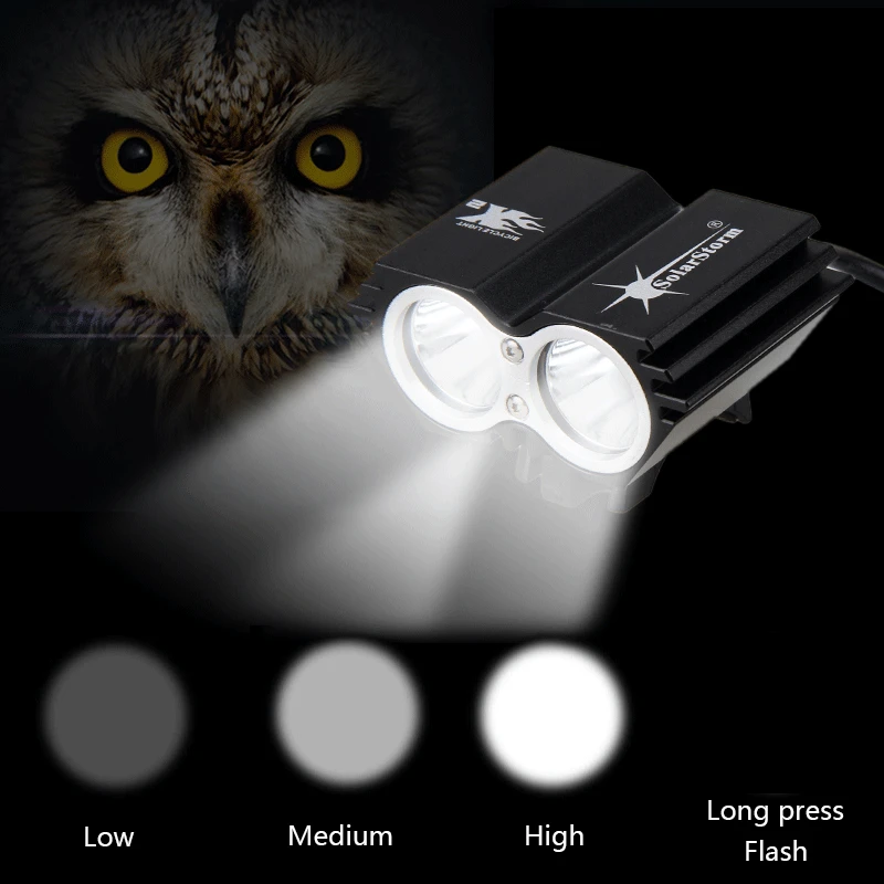 Excellent MTB 1000 Lm 2 LED lamp beads Front Bike Light Mini Bicycle Light 3 Package can choose 3