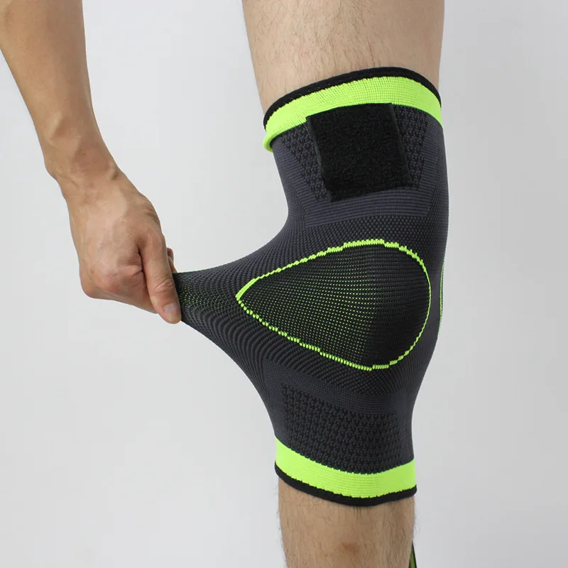 

3D Weaving Fitness Running Cycling Knee Support Braces Elastic Nylon Sport Compression Knee Pad Sleeve for Basketball Volleyball