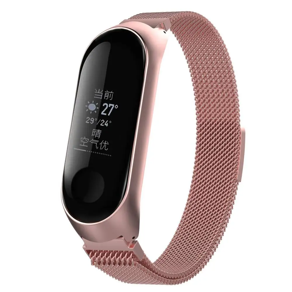 Ремешок для XiaoMi Band 3 4 металлический браслет Миланская петля из нержавеющей стали