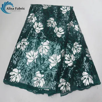 

Alisa Hollow Out Design Organza Lace Fabric 5 Yards/pcs with sequins High Quality French Lace Fabric For Fashion Big Occasions