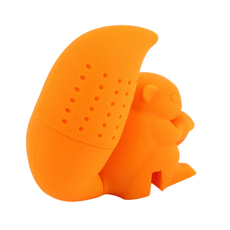 CJ048 High Quality Cute Squirrel Tea Strainer Silicone loose-leaf Tea Infuser Filter Diffuser Fun Accessories