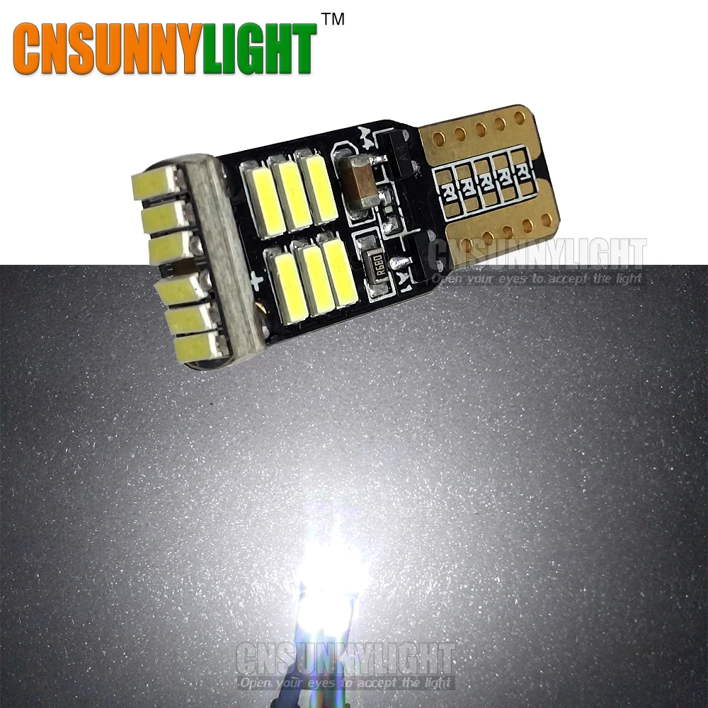 CNSUNNYLIGHT Top Quality T10 w5w LED White High Power Car Reverse Bulbs Fog DRL Lamp Interior Light 168 194 Error Free 12V 24V 