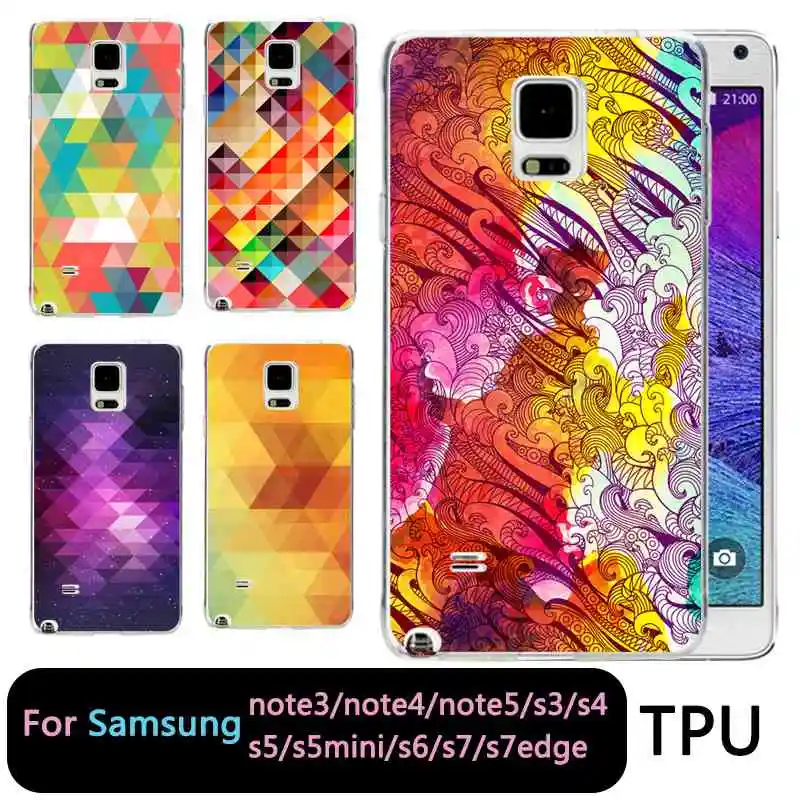QMSWEI TPU Soft Phone Case For samsung Note5 S8 s6 s7 edge s4 s5 s3 C5 C9 note3 note4 S9plus Colorful Painting Flora Cute Cover |