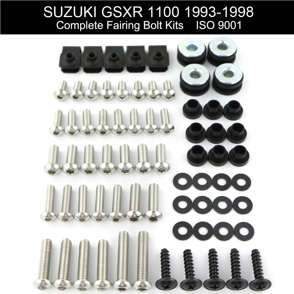 

For Suzuki GSXR 1100 1993-1998 Motorcycle Complete Full Fairing Bolts Kit Fairing Clips Speed Nut Stainless Steel