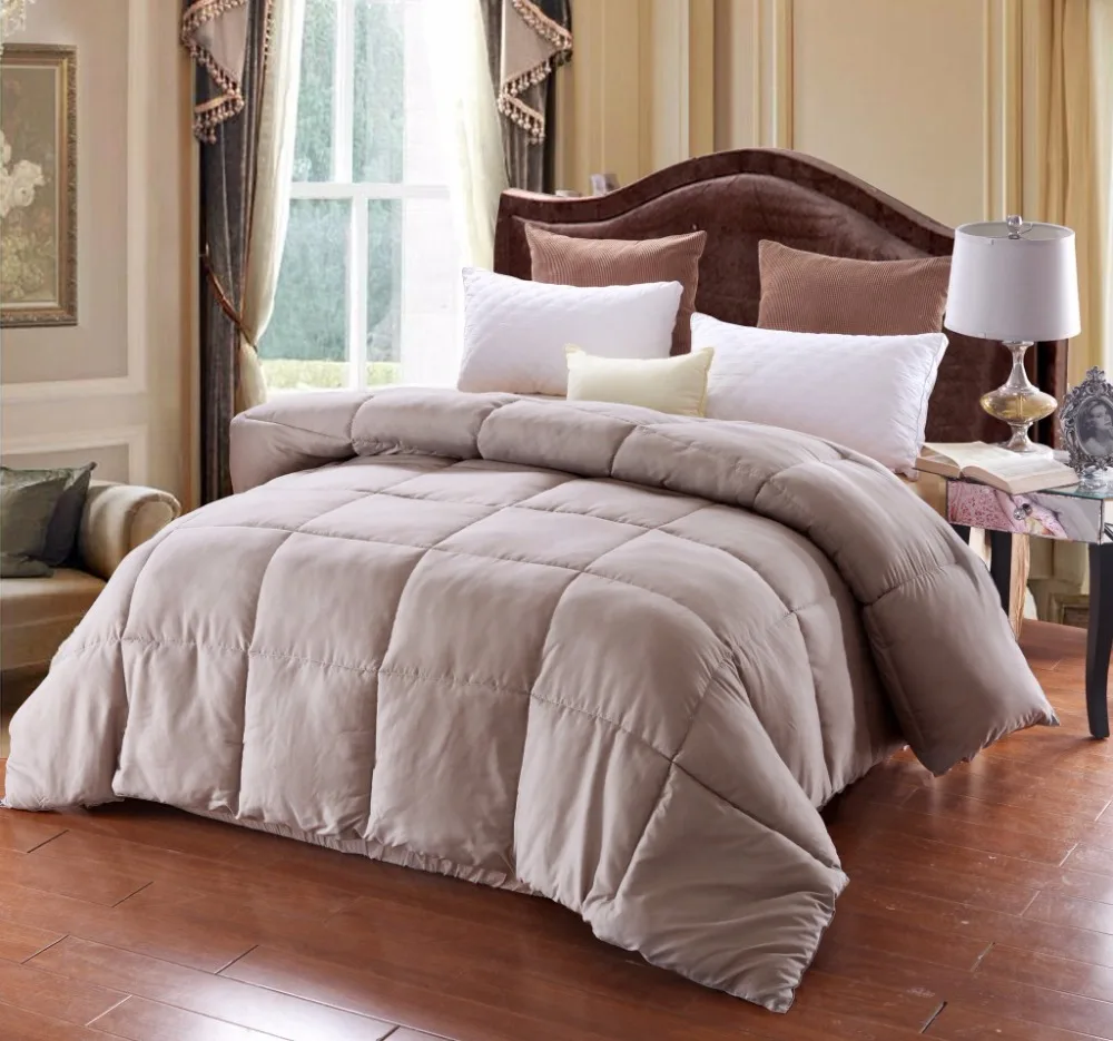 Зимнее утепленное пуховое одеяло 165*224 см, 224*224 см, 228*260 см, теплое покрывало для кровати, домашнее одеяло из текстиля, белое, черное, серое, размер США