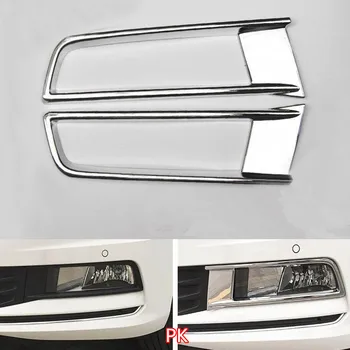 

YAQUICKA For Volkswagen VW Touran 2016 2017 Car Front Fog Light Lamp Cover Trim Styling 2Pcs/set Chrome ABS