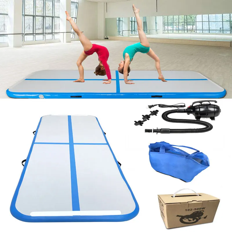 

300x100x10cm Inflatable Yoga Mats Airtrack Trampoline Home Gym Gymnastics Air Tumbling Floor Mat with Pump