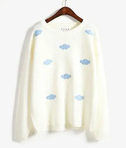 US $15.44 14% OFF|Korean Women Kawaii Stereo Blue Sky Cloudy Sweater For Women's Harajuku Thick Knitted O neck Female Pullover Knitted US $15.44 14% OFF|Korean Women Kawaii Stereo Blue Sky Cloudy Sweater For Women's Harajuku Thick Knitted O neck Female Pullover Knitted
