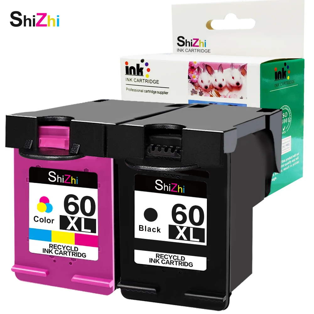

SHIZHI Remanufactured Ink Cartridge HP 60XL 60 XL CC641WN CC644WN for Photosmart C4680 D110 Deskjet D2680 F2430 F4210 Printer