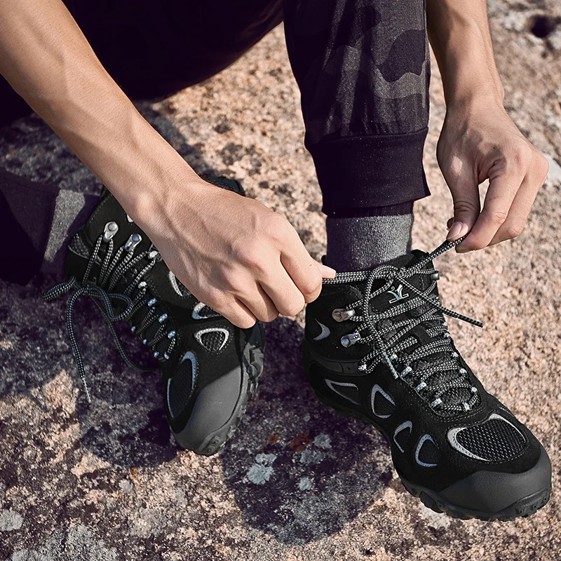 Skup Mężczyźni buty górskie kobiety odkryty wodoodporna oddychająca skóra Mesh Trekking Camping wspinaczka Mountain Boot Sport polowanie trampki