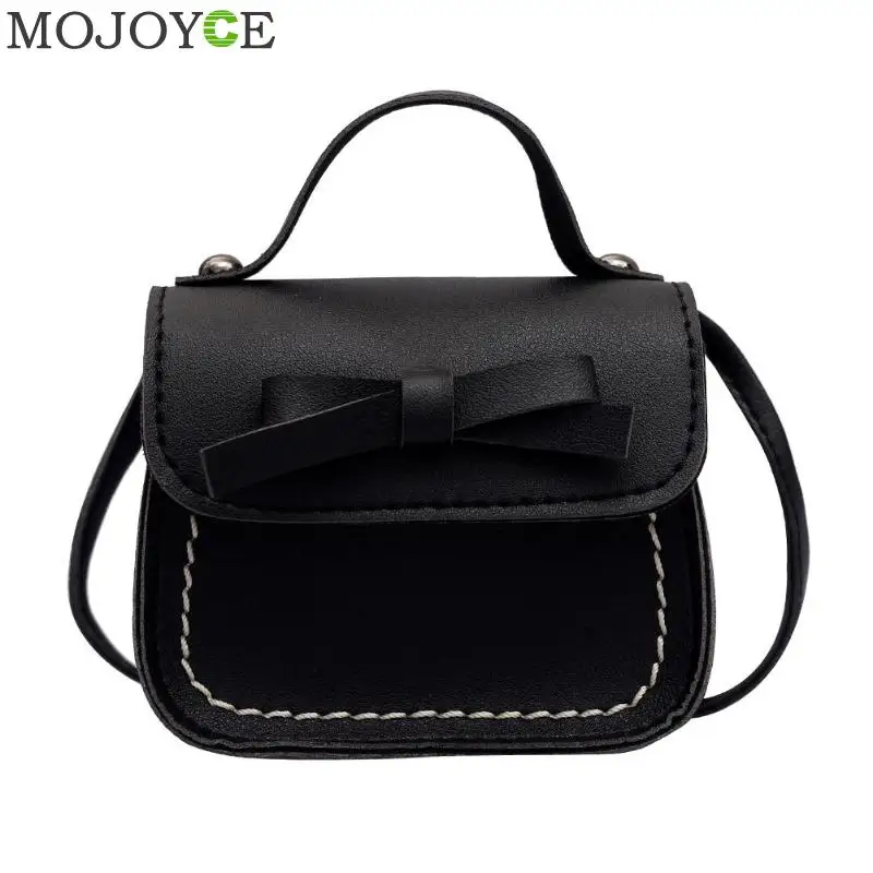الأطفال الفتيات حقيبة ساعي لطيف Bowknot لون نقي حقائب الاطفال بو الجلود حقائب كتف البسيطة Crossbody حقيبة مخلب حقيبة يد