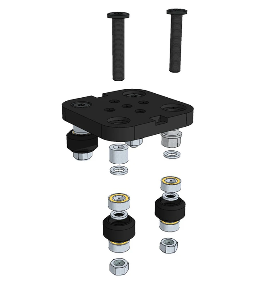 Linear do Atuador Placa de Pórtico f da Corrediça dos Perfis de Alumínio Placa Especial V-entalhe Mini Sistema 2 Grupos Opentbuilds Pórtico Conjunto v 6 Peças e acessórios em 3D
