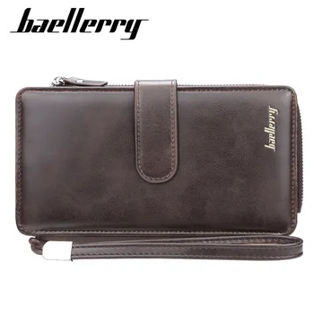 

men wallets retro high quality multi-function long zipper phone bag business European and American clutch bag man wallets card