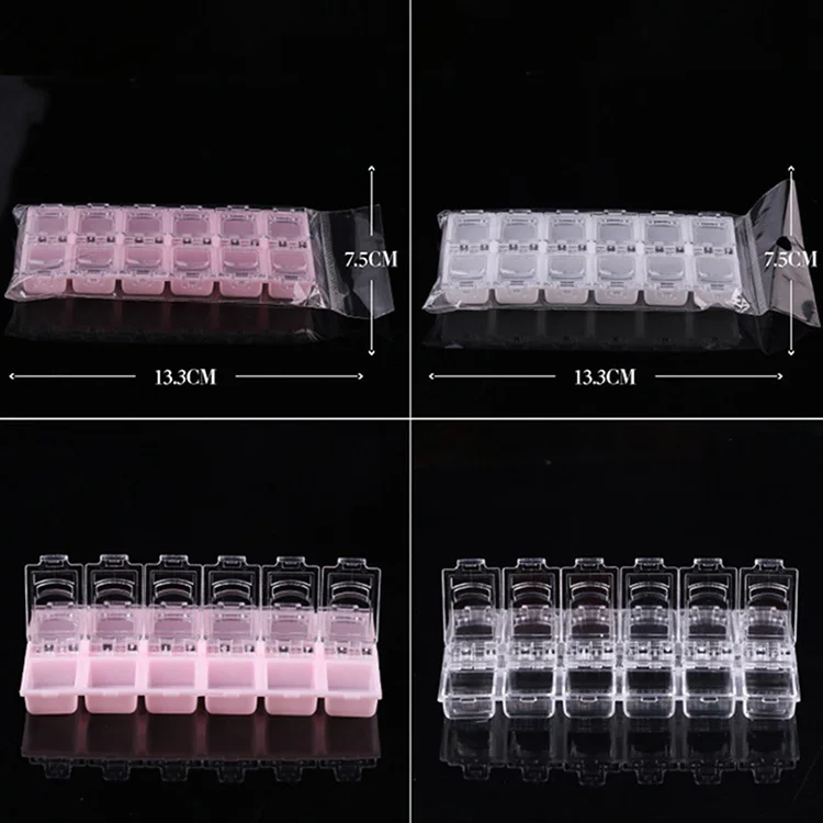12 Сетки Пластиковые Стразы Чехол Органайзер коробка косметический Чехол украшения для дизайна ногтей портативный контейнер для хранения камни инструменты