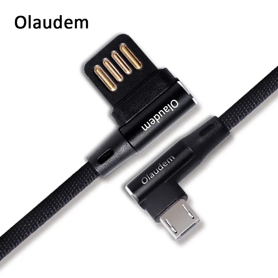 Olaudem Mobile Phone Cables Micro USB Cable Fast Charging Nylon 90 Degree Android Data CB032 | Мобильные телефоны и