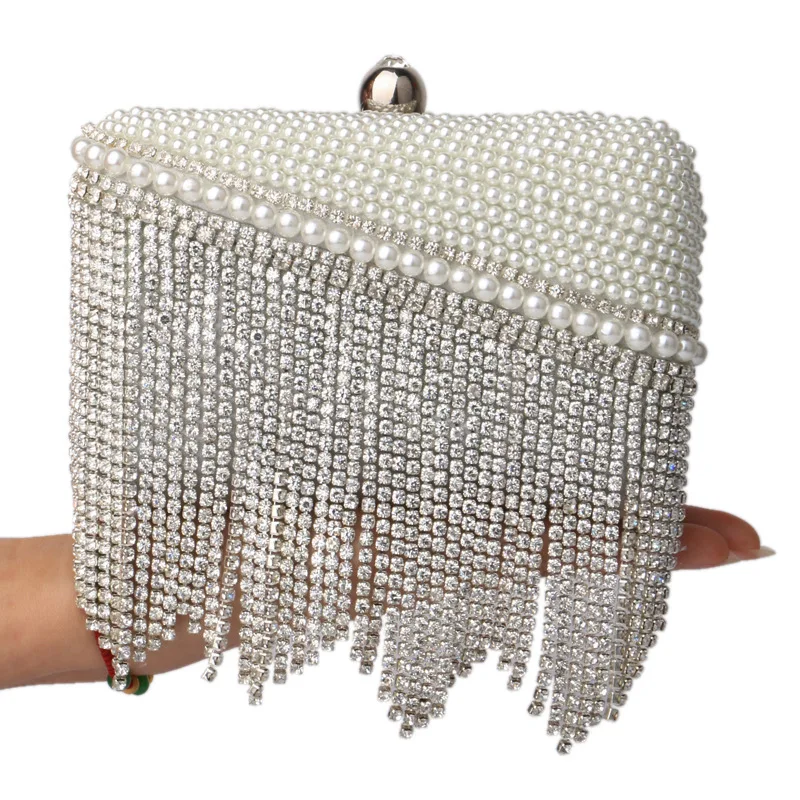 European Luxury Lady Pearl Evening Bag Star Banquet Dinner Messenger