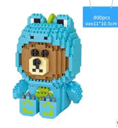 Медвежонок мини блок Diamond блоки игрушки для детей мультфильм мальчик Pixel характер Ассамблеи игрушки DIY