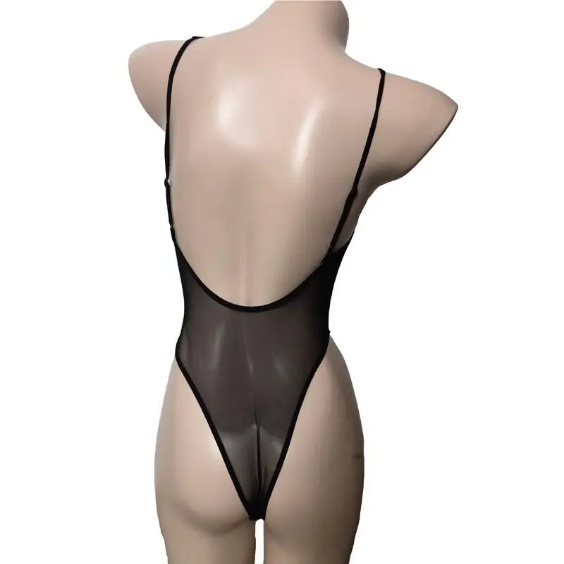 Sexy Sheer Cupless and Crotchless Mesh One Piece Swimsuit Skinny Leotard Open Breast Teddy Bodysuit Lingerie sexy lingerie women swimsuit