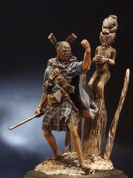 

Unpainted Kit 1/18 90mm ancient soldiers Maori Warrior 90mm figure Historical Figure Resin Kit