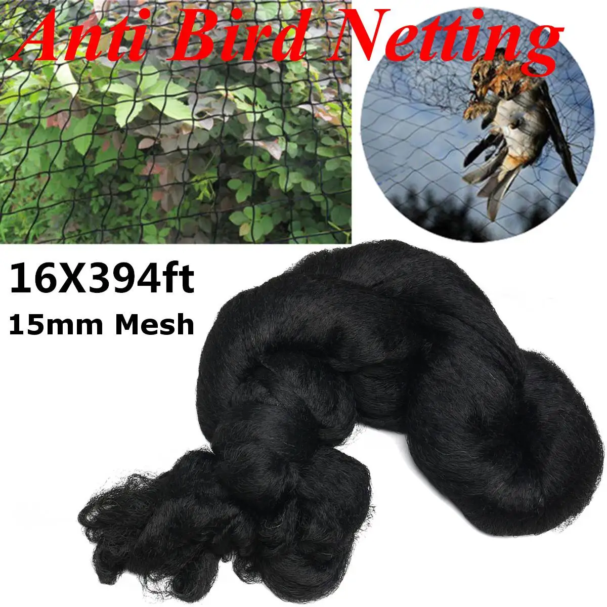 

5x120m Extra Strong Anti Bird Mesh Netting Protect Tree Net Garden Allotment Reusable Lasting Protection Against Birds Deer