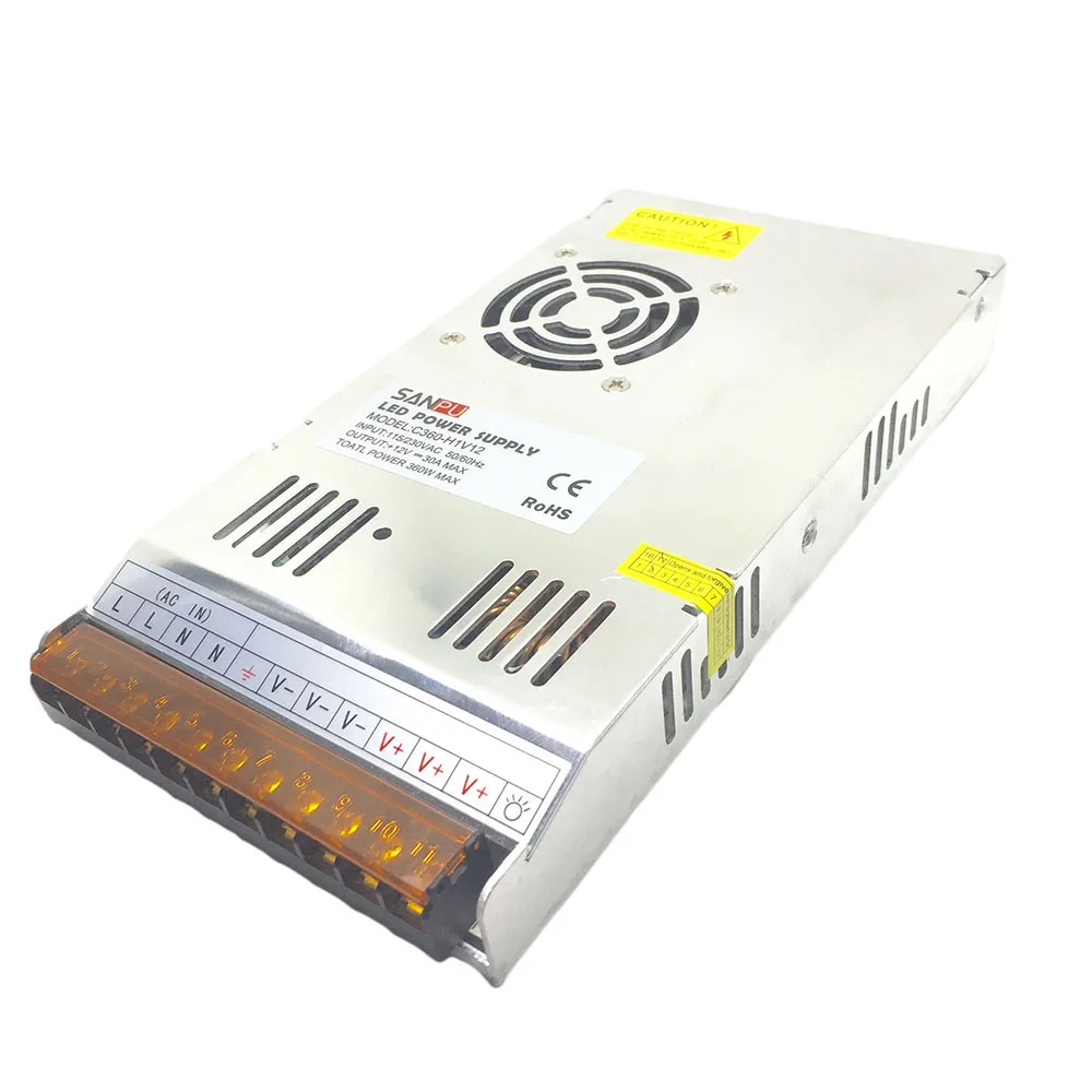 

High Power LED Power Supply Input:115-230VAC 50/60Hz Output:+12V==30A Max Total Power 360W Max