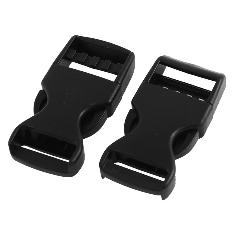 

Plastic Luggage Backpack Side Quick Release Buckle Clasps 2 Pcs Black