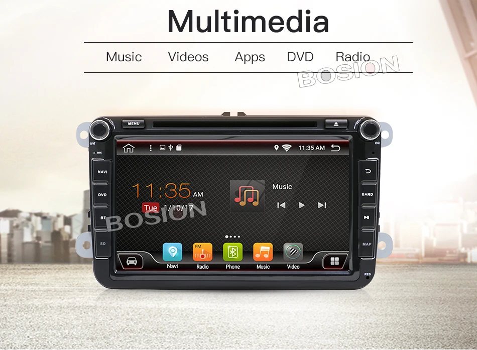 In dash Car stereo Android 7.1 Double 2Din 8 Inch Car DVD Player SD AUX-IN SWC MAP For VW/Volkswagen/POLO/PASSAT/Golf/Skoda/Seat