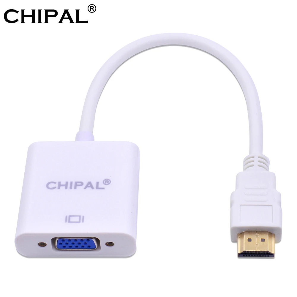 CHIPAL 10 шт для HDMI в VGA конвертер HDMI2VGA кабель адаптер ПК настольный ноутбук планшет HD